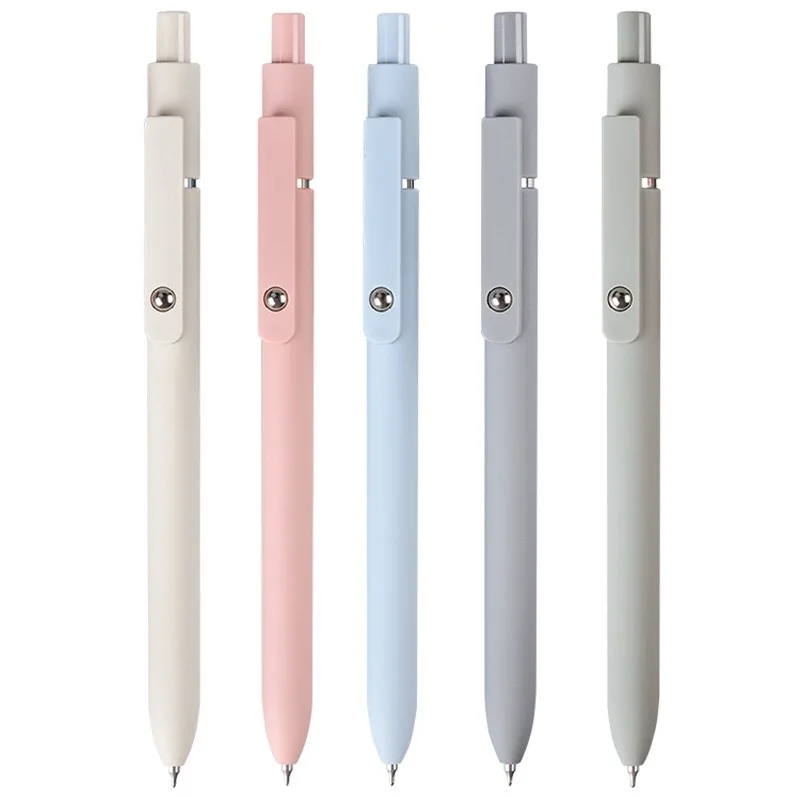 6pcs Aesthetic Retractable Gel Pens 0.5mm Fine Point Quick Dry Black Ink Cute Rolling Ball Pens for Nurse Note School & Office