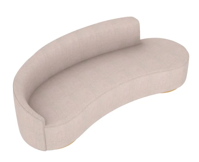 Italy upholstered curved chaise lounge Quality linen fabric European modern sofa 3 seater living room sofa