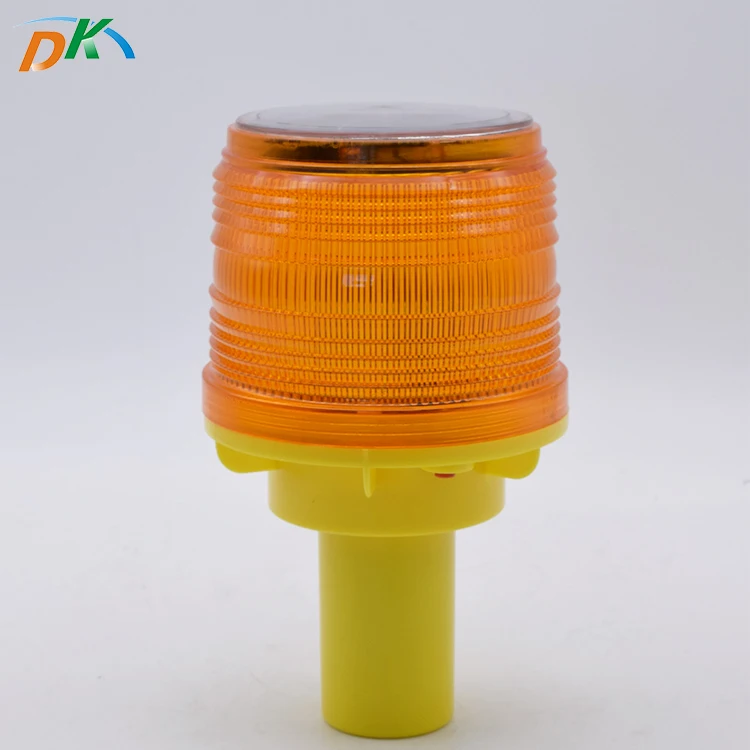 Solar red yellow flashing light beacon light cone emergency warning lamp
