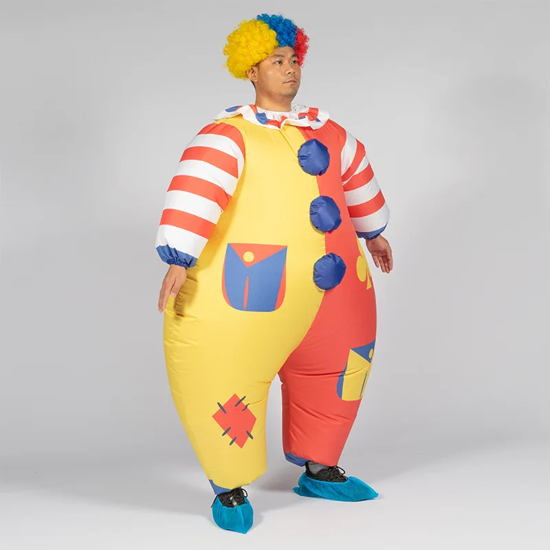New Style Polyester Free Size Funny Halloween Circus Clown Performance Inflatable Costume Suit