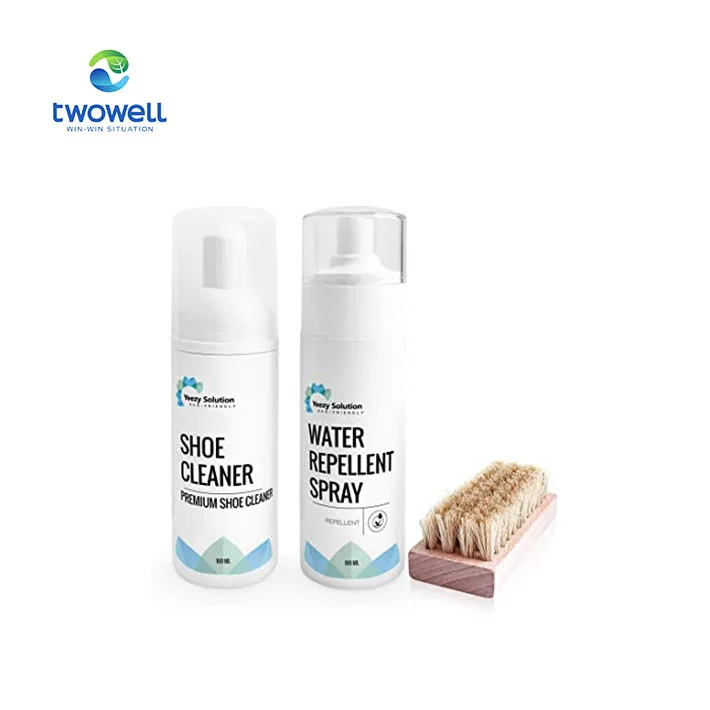Eco-Friendly Ingredients Water free Effective Foam Formula Water Repellent Spray wooden sneaker shoe cleaning brush kit pig