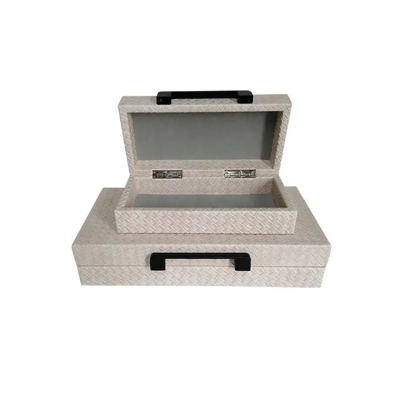 Modern luxury women velvet leather wood jewelry organizer decorative box