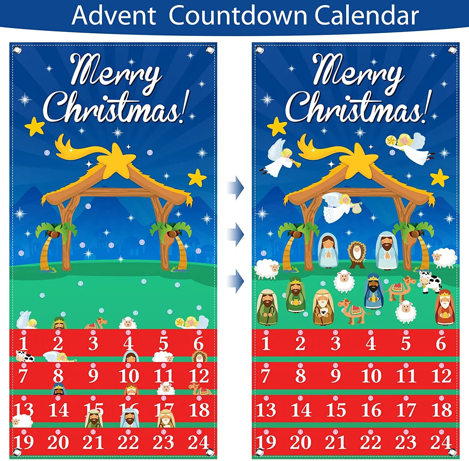 2024 new design Nativity Advent Calendar Hanging Advent Calendar DIY