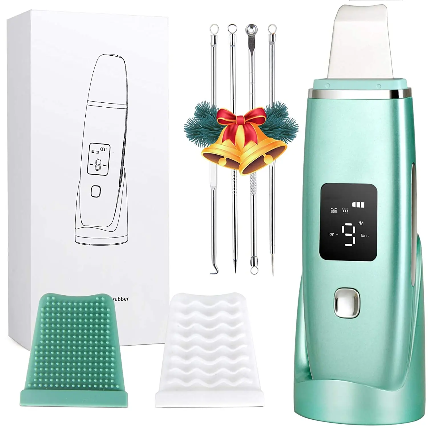 2022 Aifree Facial Pore Cleaning Spatula Sonic Blackhead Remover Face Ultrasonic Skin Scrubber