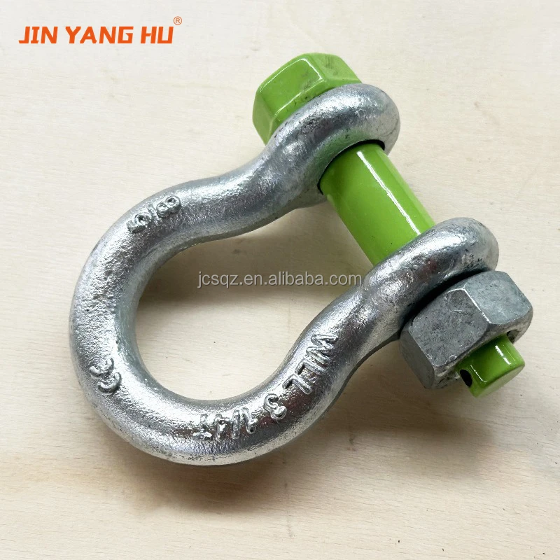 JIN YANG HU US standard type G2130 bow shackle lift with nut anchor shackle Galvanized