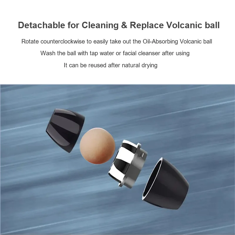 Facial Skincare Tool Facial Oil Absorbing Volcanic Roller Washable Portable Face Oil Control Volcanic Oil Absorbing Roller