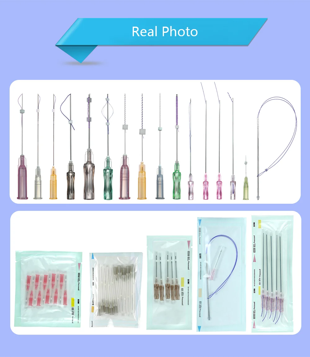 Heremefill  Collagen Face Skin Lifting Suture Needle Pdo Faden Cog Barbs Rose Contour Thread 4d With W Canula