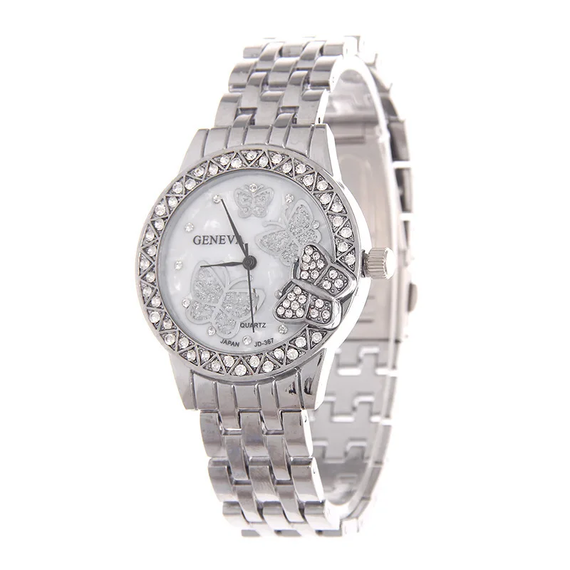 Popular fashion butterfly alloy women wrist watch for ladies