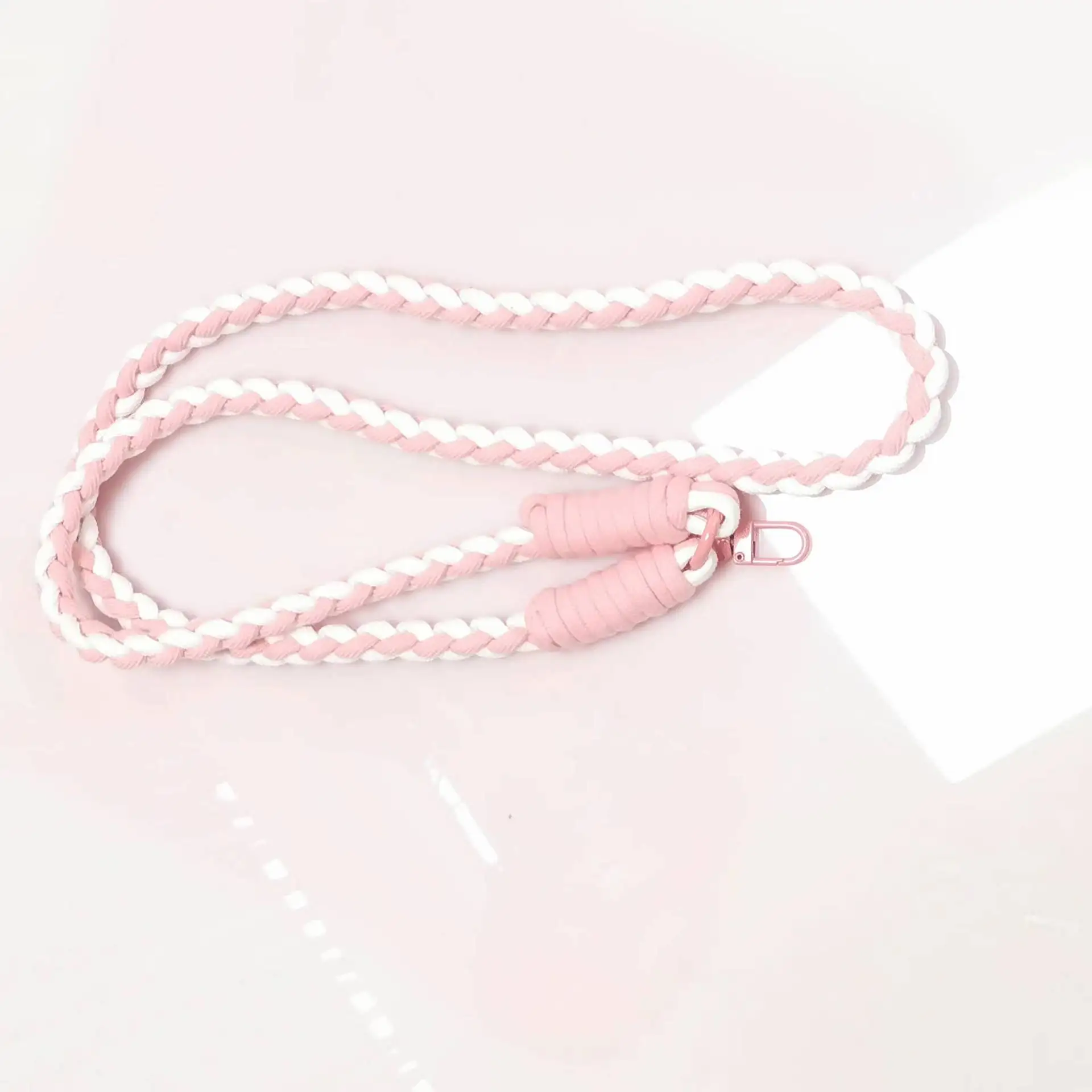 Universal Hanging Cord Double Color 60cm length polyester woven rope Neck Shoulder Bag Lanyard Strap For Mobile Phone Chain