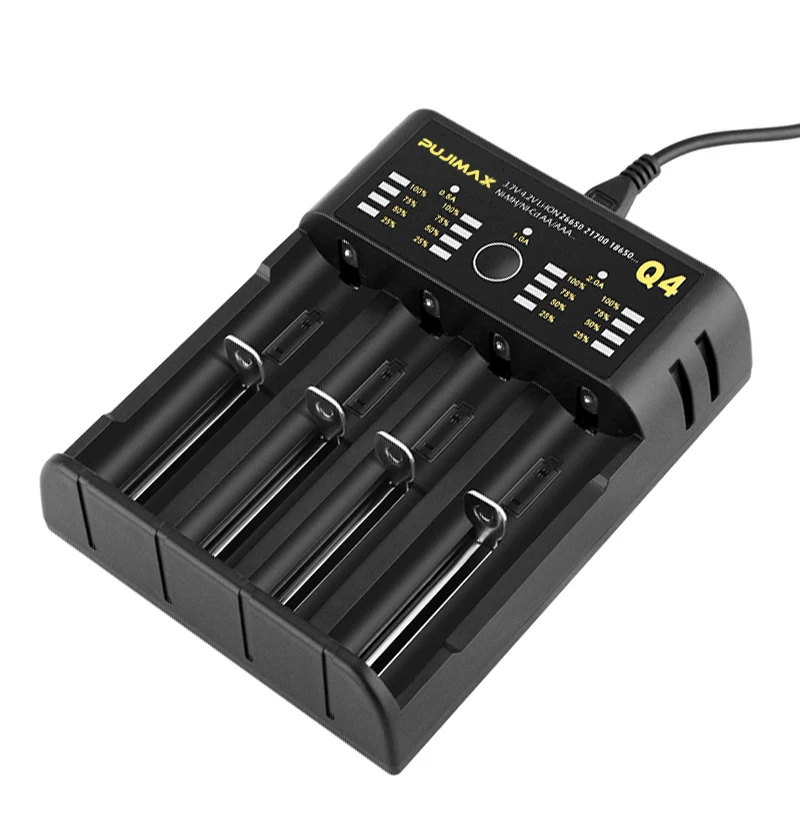 PUJIMAX Smart Rechargeable Battery Charger With LCD Display For Nicd Battery Li-ion Batteries Adjustable Charging Current Tool