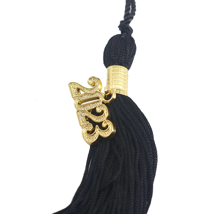 Mondon Zinc alloy Custom 2023 2024 2025 Gold Graduation Accessory Cap Year Charms for Tassel Decoration