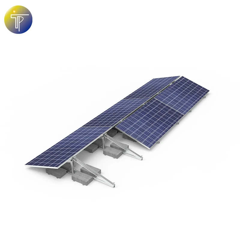 TouchPV Aluminum Adjustable Tripod Flat Roof Solar Mounting System Wholesale Home Rooftop Solar Panel Manufacturer