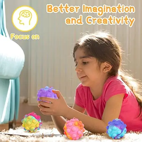 Fidget 3D Stress Balls Toys Autism Sensory Squeeze Toys Toddler Toys for Kids Adult Stress Relief Easter Basket Stuffers