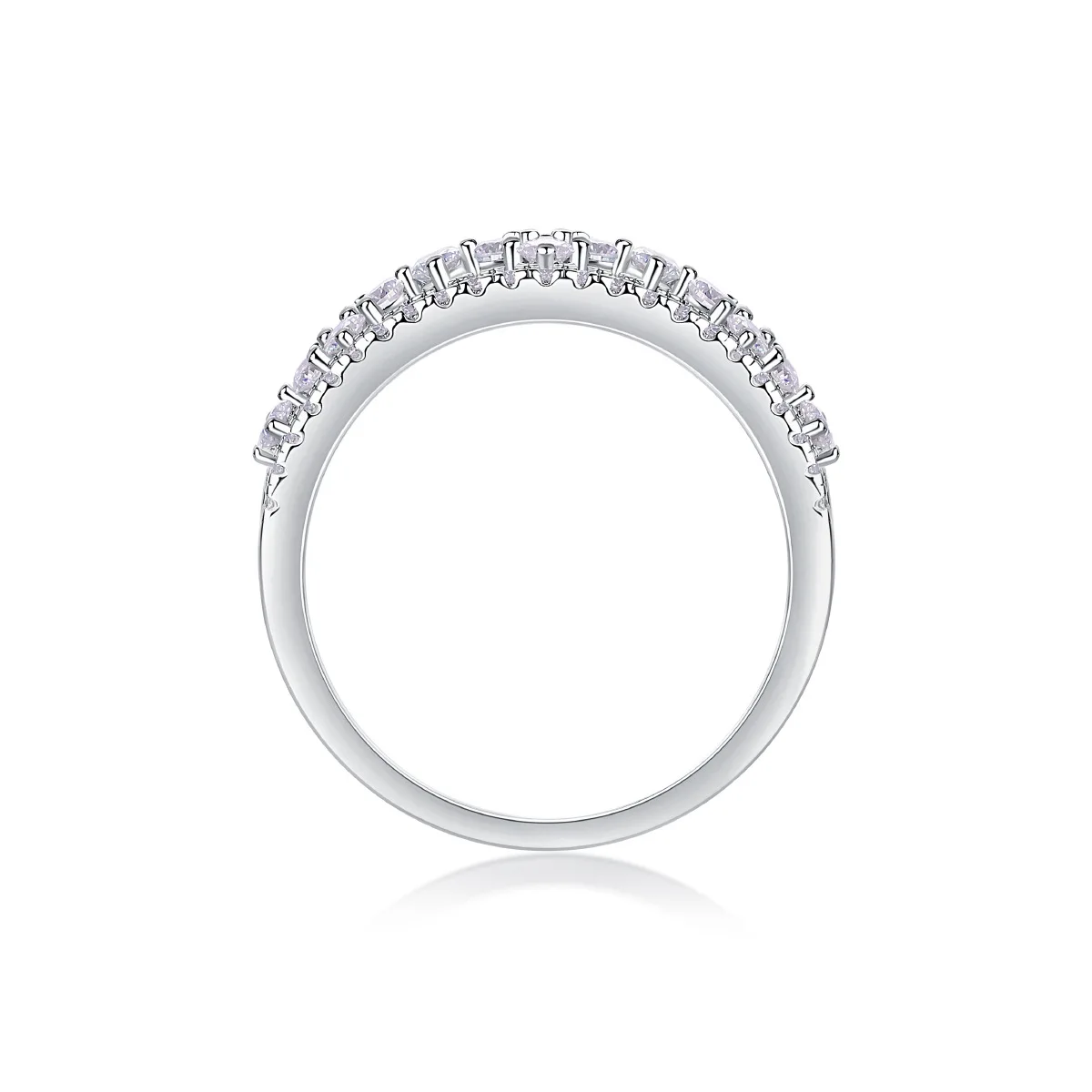 Factory Wholesale 18K Gold Plated 925 Sterling Silver CLovers Tiny Moissanite Hollow out Luxury Moissanite Ring for Women