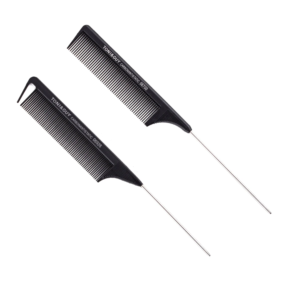 Hot Sale Antistatic Personal And Salon Used Plastic Travel Pin Tail Comb Carbon Material Part Cutting Customized Rat Tail Comb