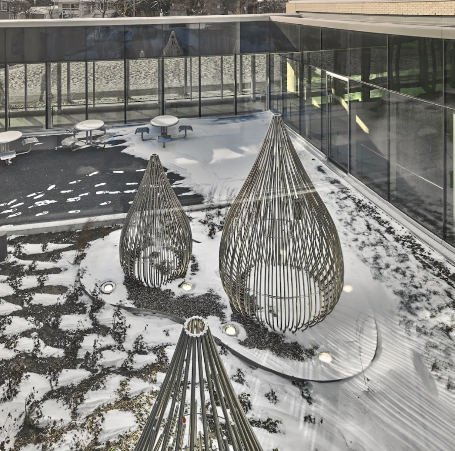 Outdoor Large Abstract Modern Stainless Steel Kinetic Garden Sculpture for Sale