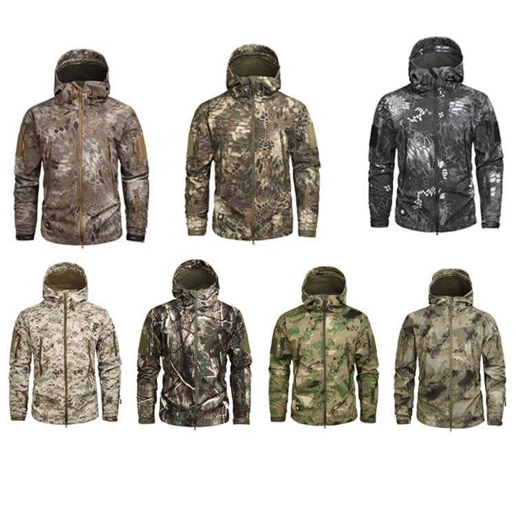 Yohi Camouflage Hide Hunting Clothes Waterproof Windproof Jacket Pant Polar Fleece Hooded Warm Jacket Hunting Clothes Jacket