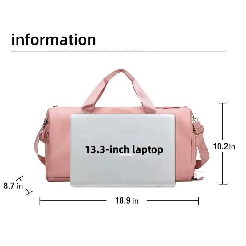 Wholesale Waterproof With Zipper Wet Pocket Compartments Swimming Gym Bag Luggage bag Custom Logo