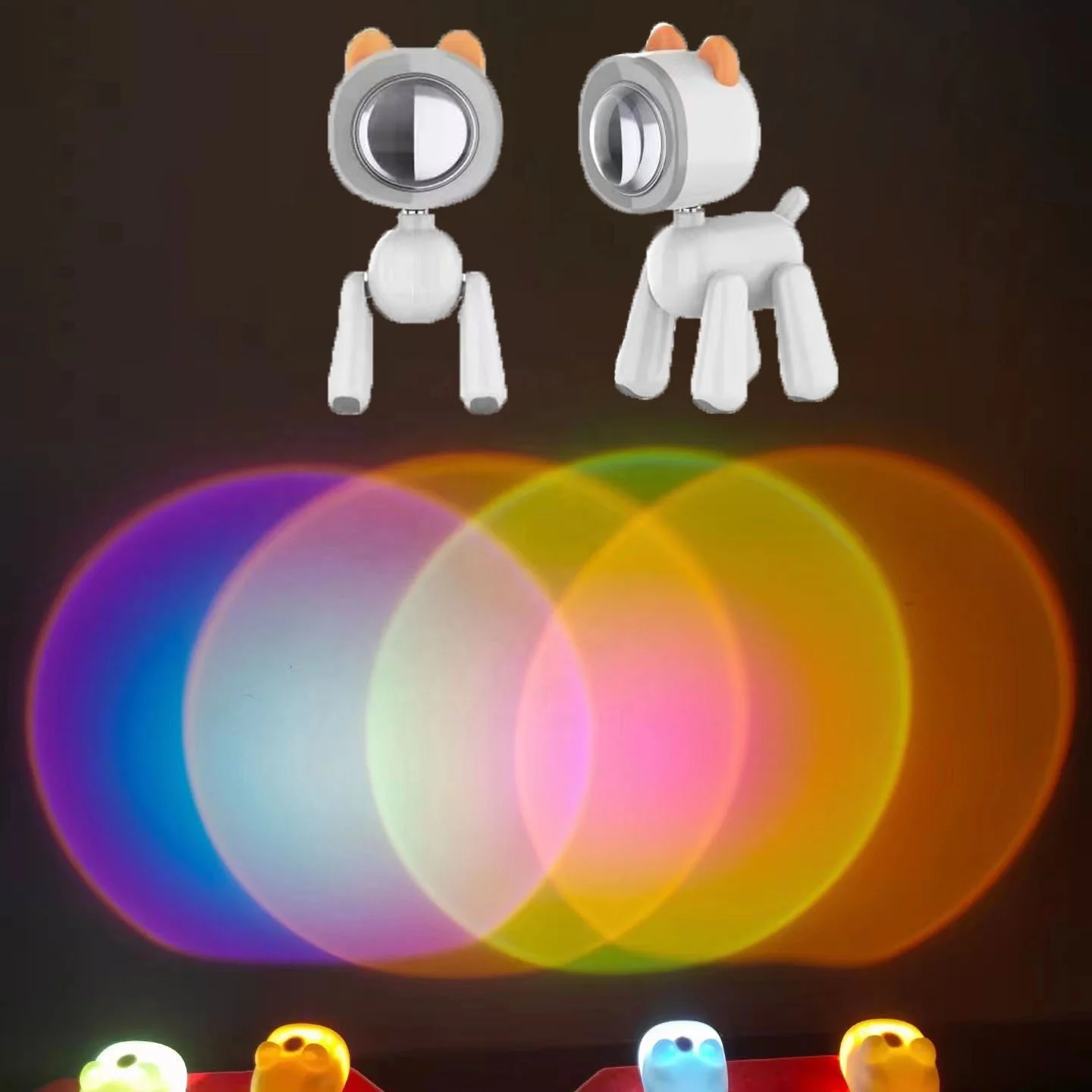 Portable Puppy Lamp Led Sunset Light Stream Light USB Chargeable Lighting