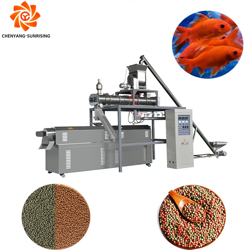 Factory Price Fish Feed Pellets Making Machinery Fish Food Pellet Production Extruded Pet Food Machine