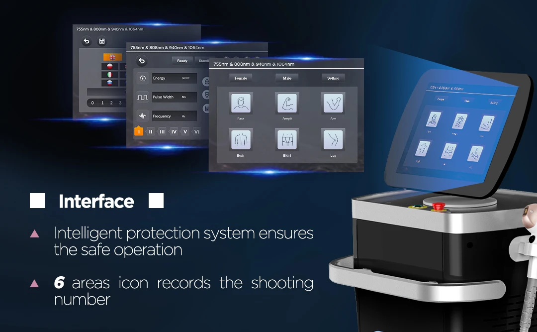 ADSS Hot sale 4D Teclaser Hair Removal 4  Wavelength 755/808/940/1064nm Diode Laser