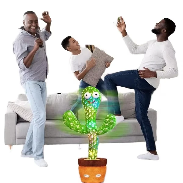 2024 OEM hot selling Singing Dancing Saxophone Cactus Toys recording plush toy electric Soft dancing cactus stuffed toy