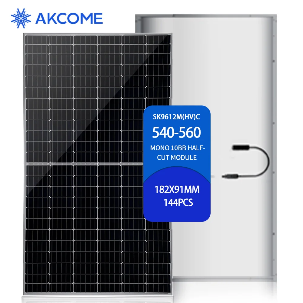 Akcome Solar Panel 550 Watt Mono Solar Panels Single-glass 530W 540W 550W Photovoltaic Panel Rotterdam