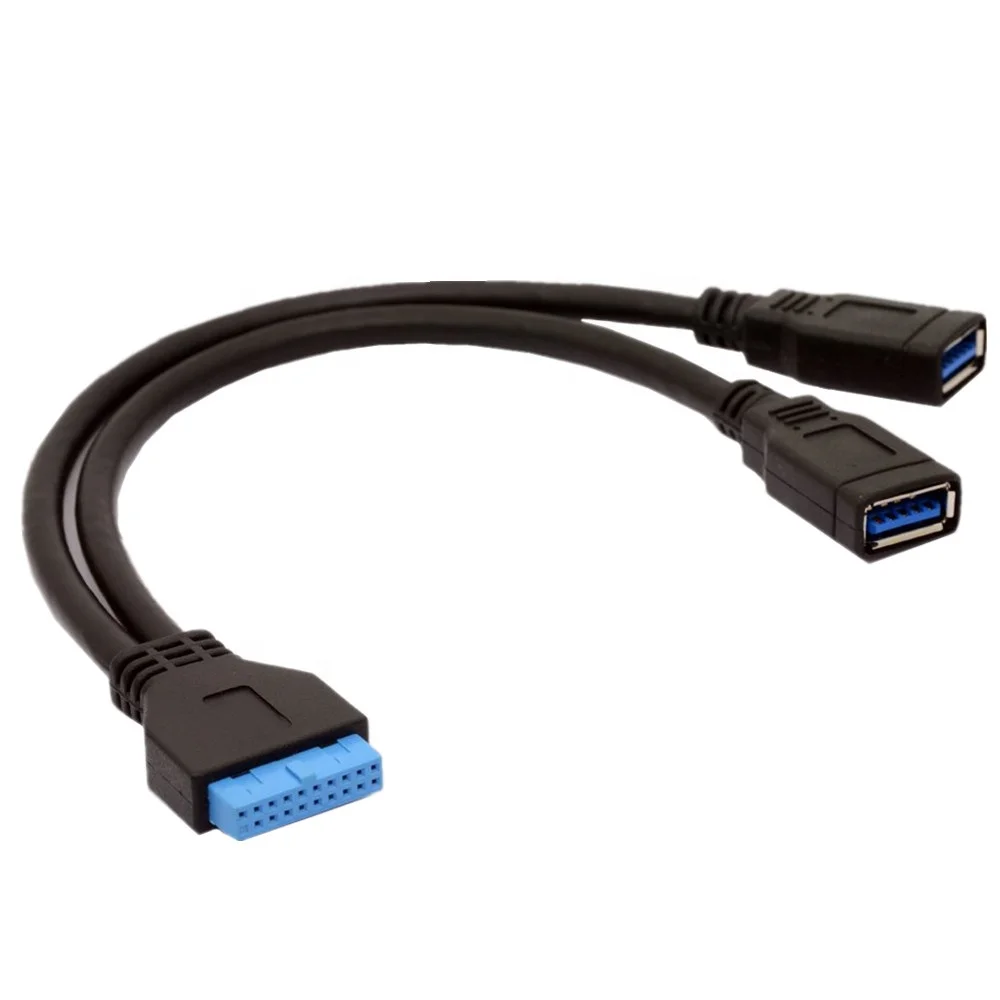 Кабель-переходник ERE с двумя USB 3 0 типа А на 20-контактный кабель передача данных мужские и женские Y-образные разъемы слот для компьютерных материнских плат