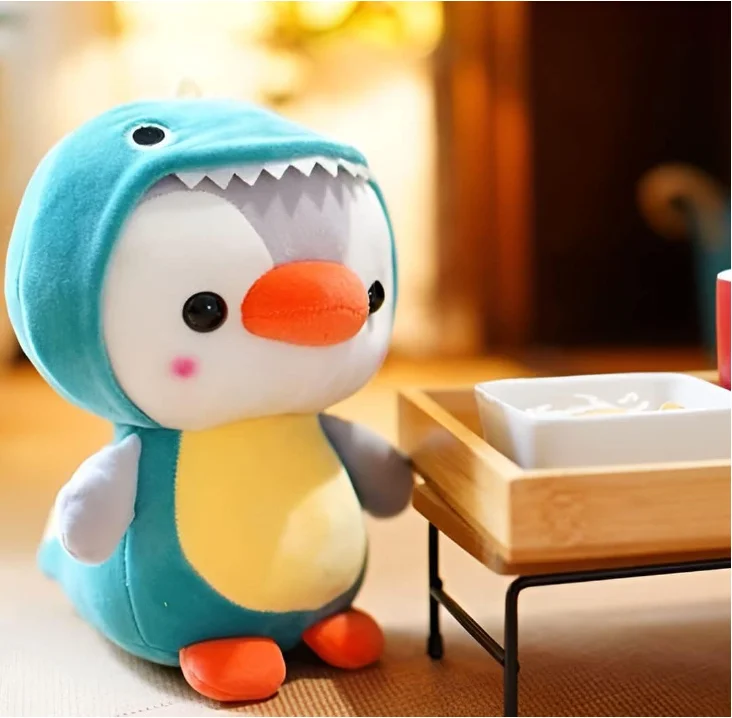 Creative Dressed Penguin Stuffed Animal Plush Toy Cartoon Dino Dressed Penguin Toy for Boys and Girls