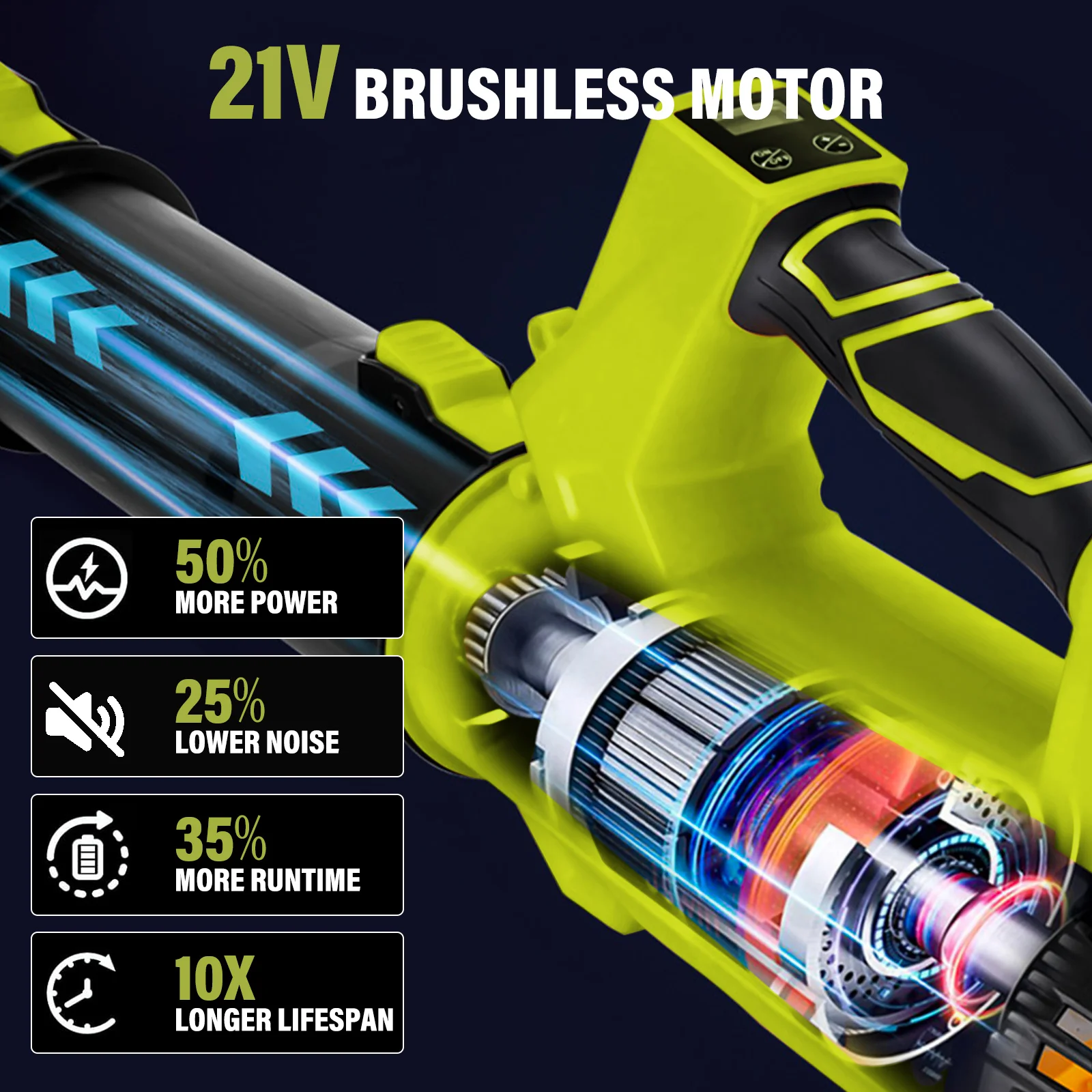 20V Powerful Electric Cordless Air Blower Battery Powered Leaf & Snow Blower for DIY & Industrial Use