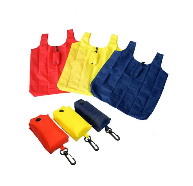 Wholesale Fashion Eco-friendly Pouch Foldable Reusable Ripstop Nylon Polyester Shopping Bag