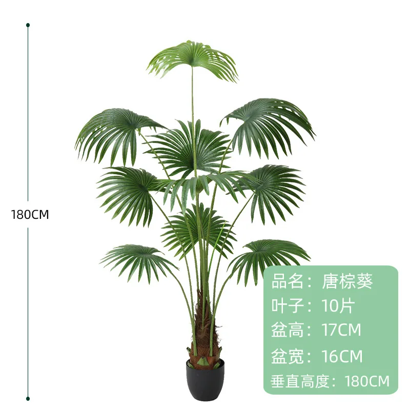 An interior window displays Nordic traveller bananas coconut tree high quality artificial trees