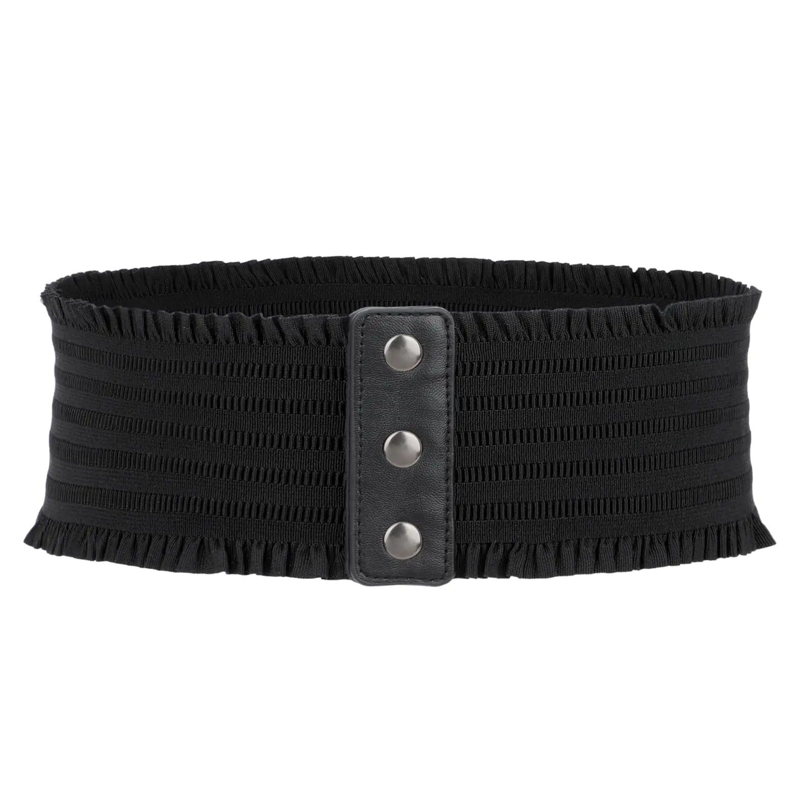 Women Faux Leather Braided Waist Belt for Dress Elastic Stretch Belt for Ladies Wide Waist Belt for Women