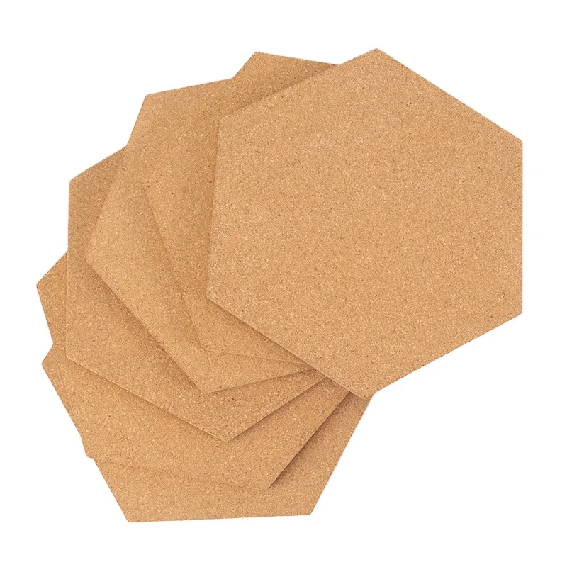 Custom Size Self-adhesive Bulletin Board Hexagon Cork Board With Push Pin  Cork Board