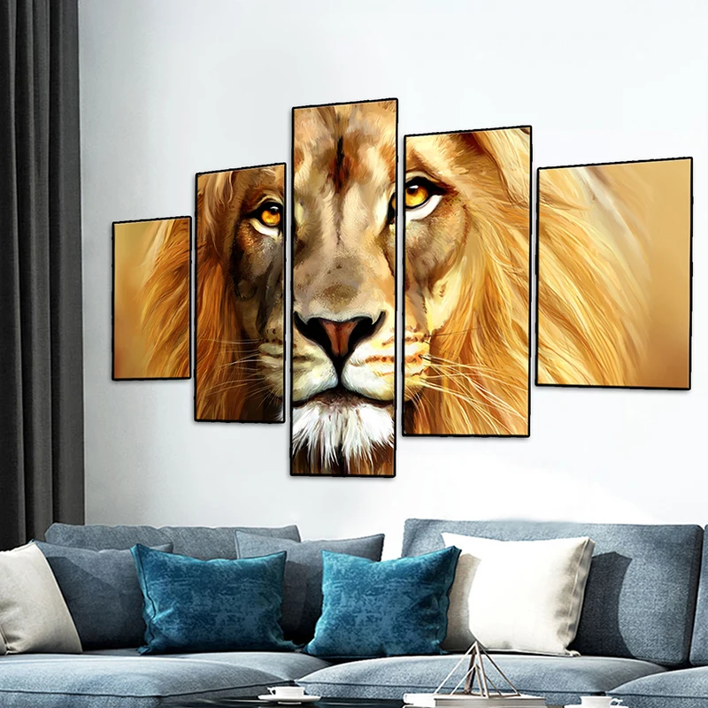 5 P Set African Animal Canvas Painting Modern Posters And Prints Wall Art Picture For Living Room wokespace Decor