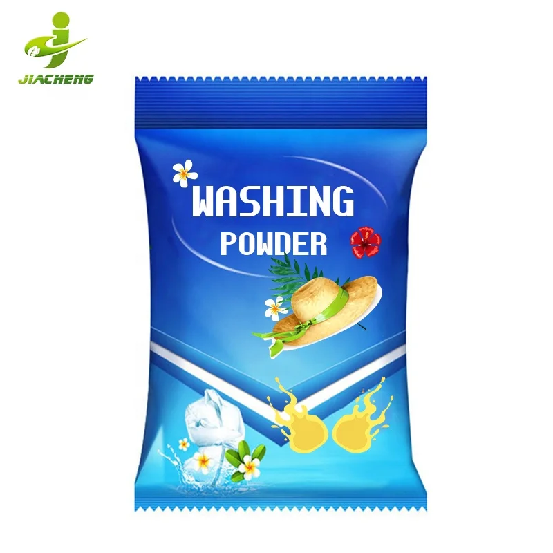 Custom Empty Big Small Heat Middle Seal Back Side Seal Laundry Detergent Pouch Blank Washing Soap Powder Plastic Packaging Bag