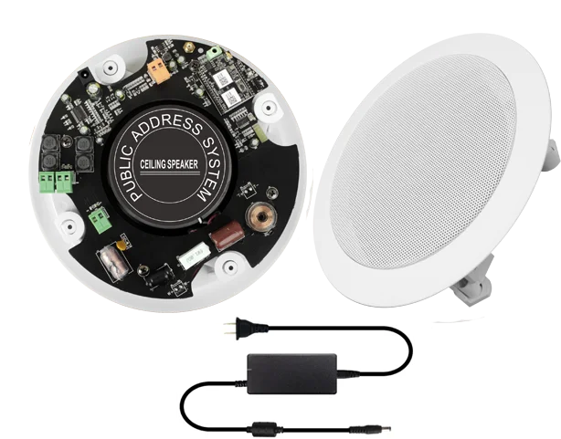 2x10W 8 ohm Coaxial Two Way Home Music Speaker System Active Wireless Frameless Full Range Bluetooth Ceiling Speaker