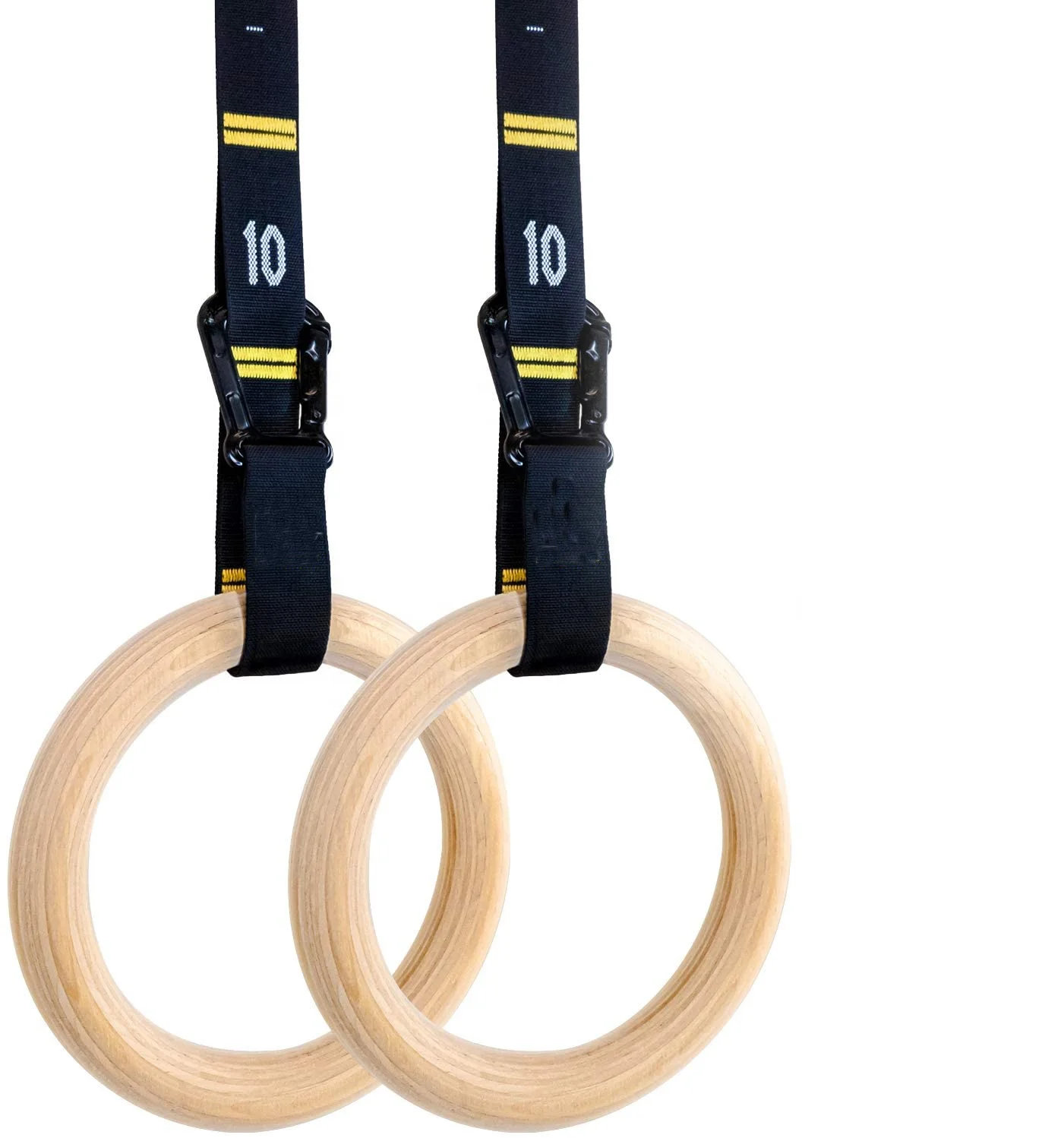 Olympic Rings  Wooden Gymnastic Ring  with Nylon straps For Home Gym Full Body Workout