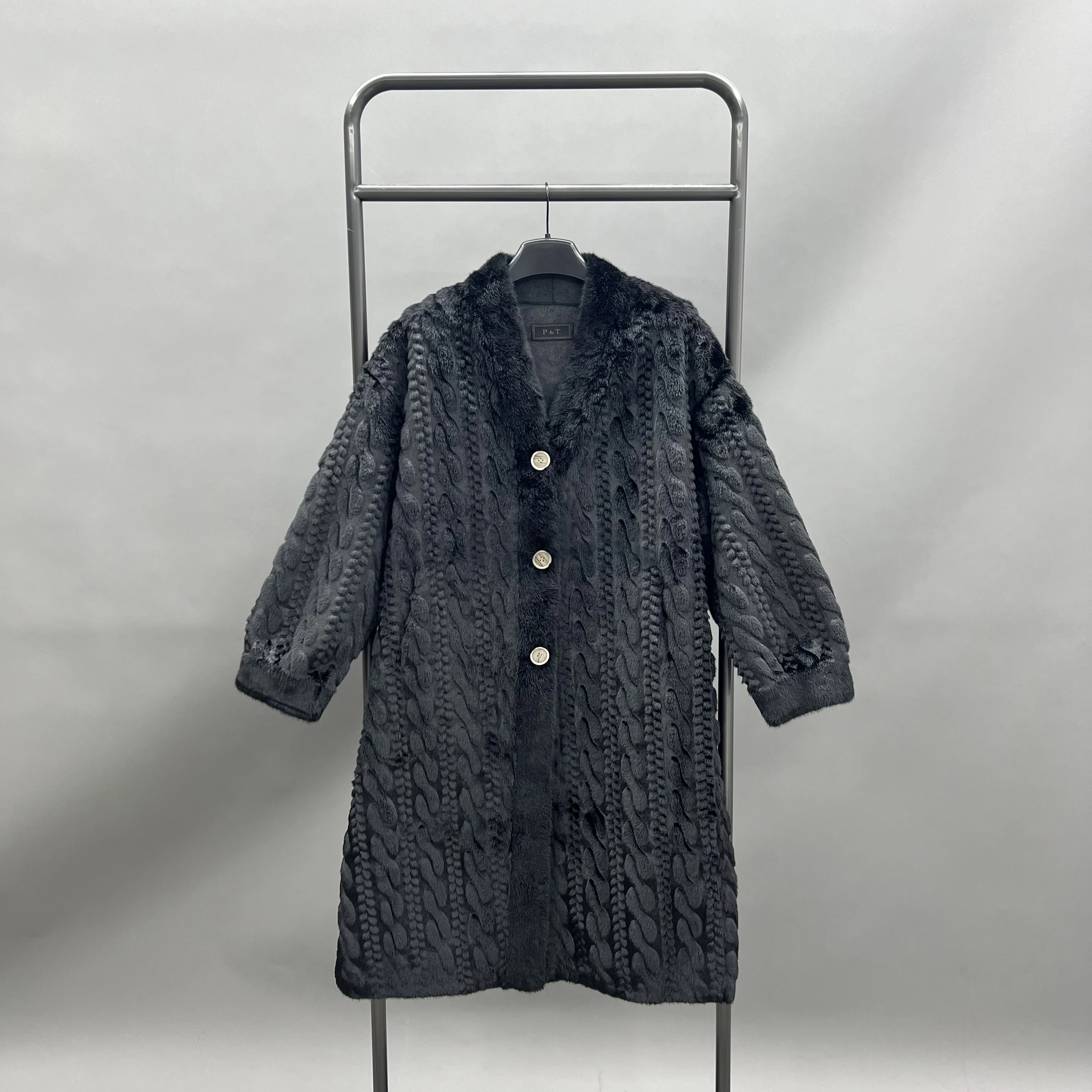 Janefur Wholesale Faux Fur Coat Ladies Vintage Coat Mink Fur Dairy Winter Plush Button Coat