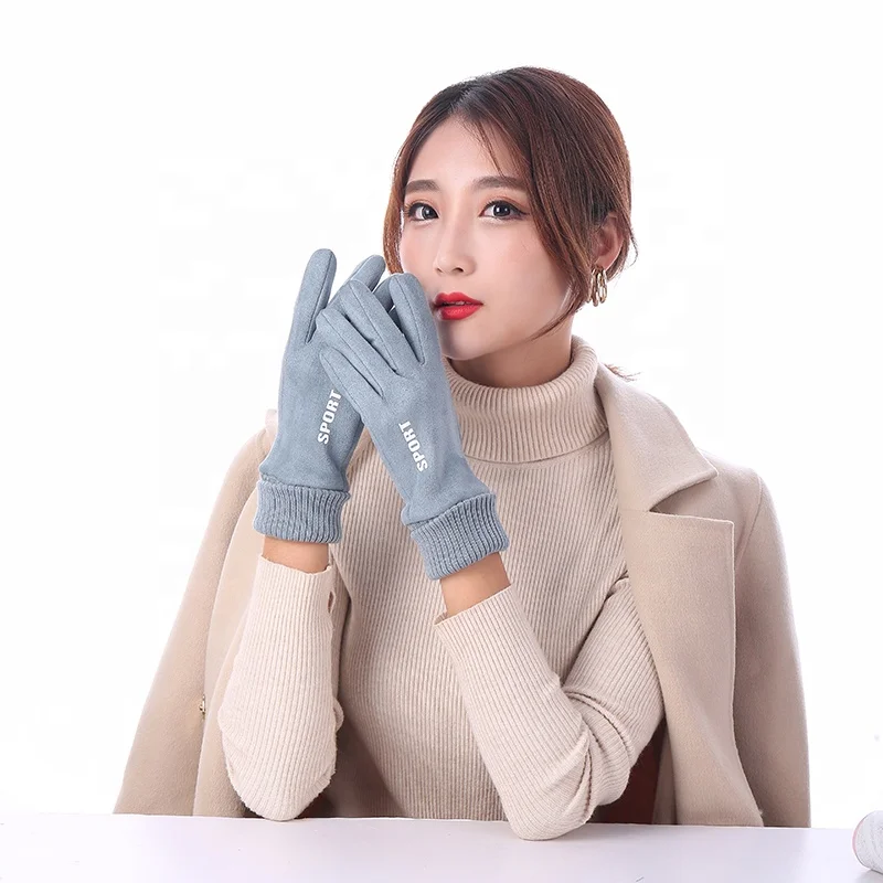 Hand Warmer Winter Gloves Women Arm Mitten suede Warm Gloves