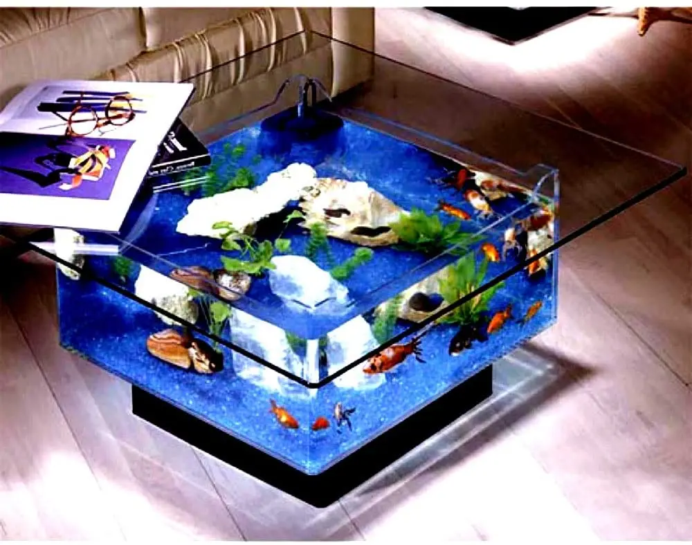 Квадратный акриловый кофейный столик для аквариума