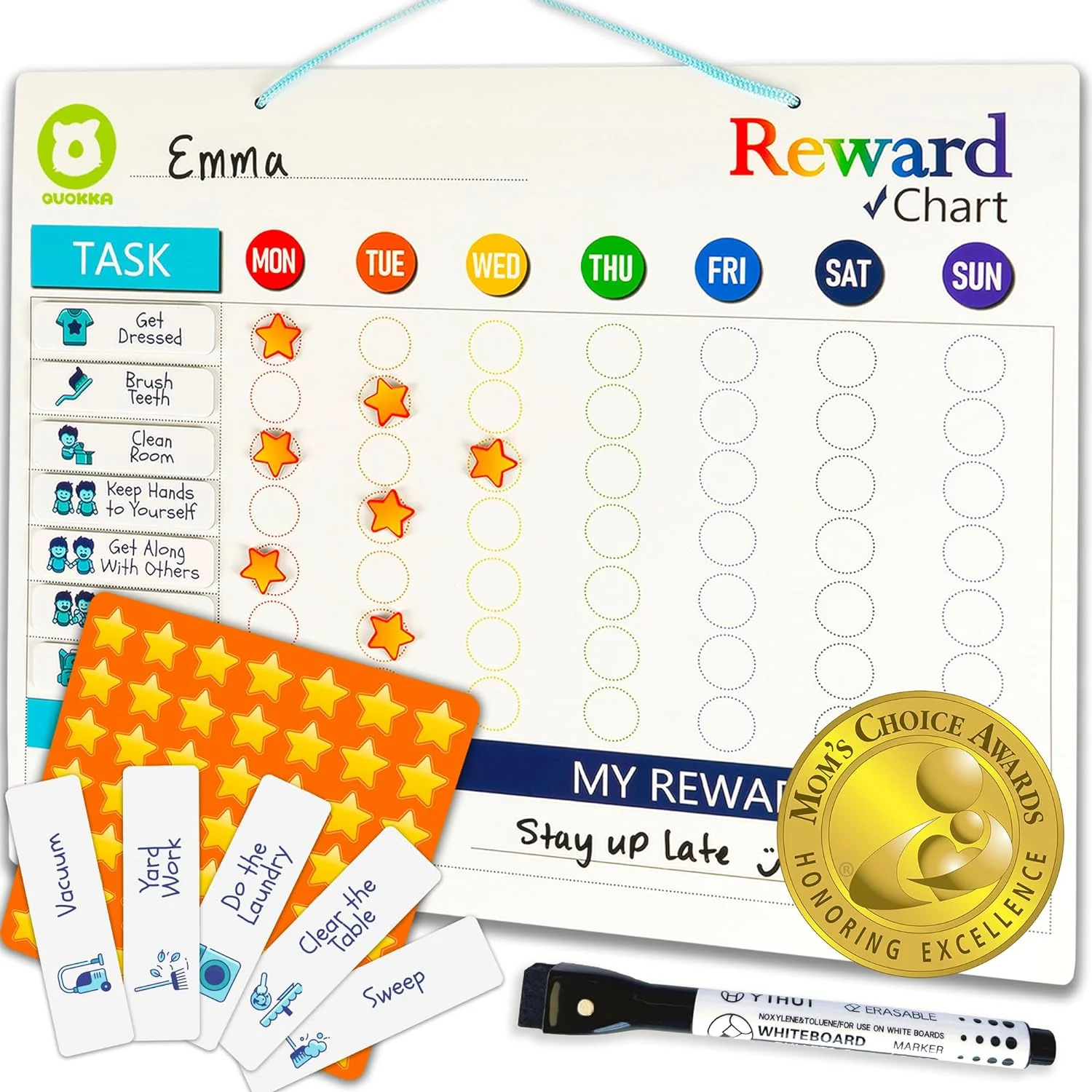 Custom Kids Magnetic Chores Reward Chart Dry Erase Board Chore Chart for Kids