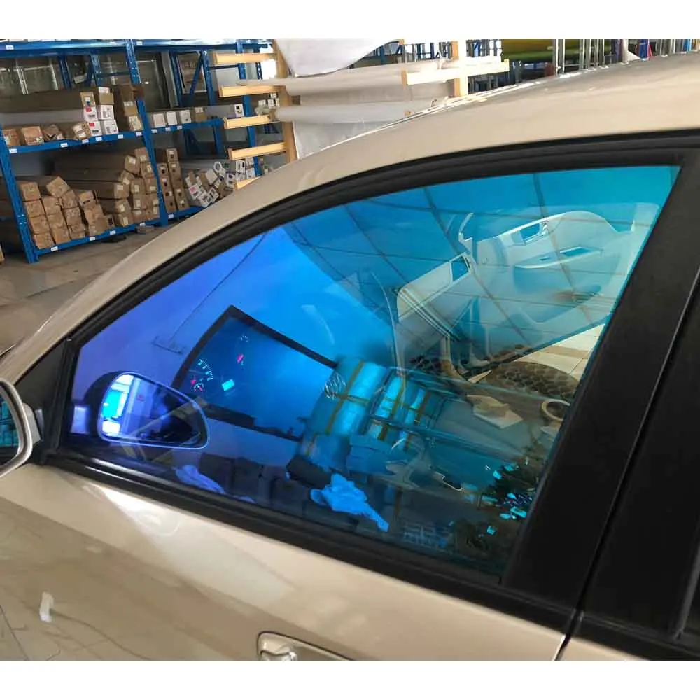 Good price blue purple chameleon tint film for car window super cool 88%VLT 99% UVR daytime privacy window solar tint