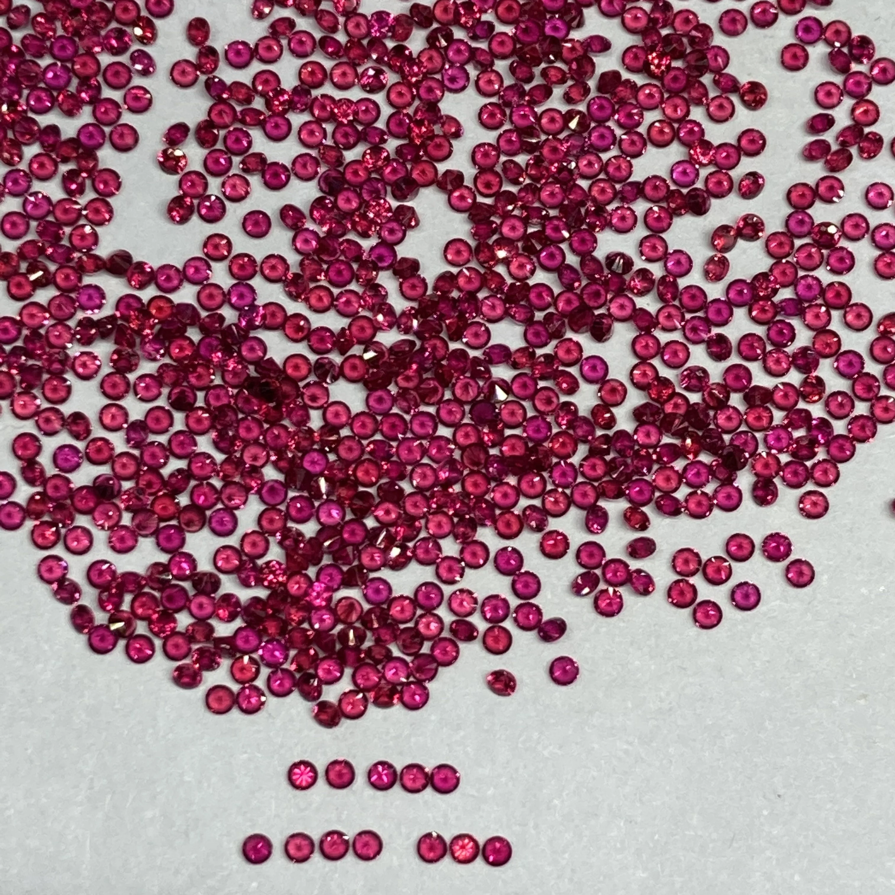 2mm Natural ruby red ruby stone melee brilliant ruby top quality raw rough pink red color price per carat