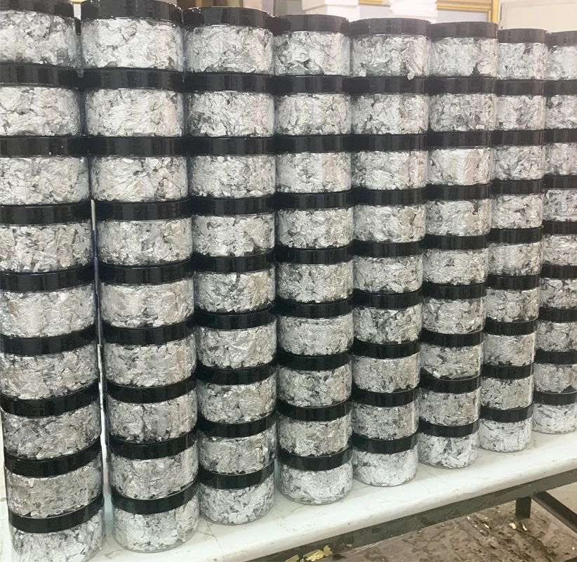 Soft Aluminum Silver Leaf Flake decorating Art Crafts Material flakes Painting 1 kg  Imitation silver leaf flakes