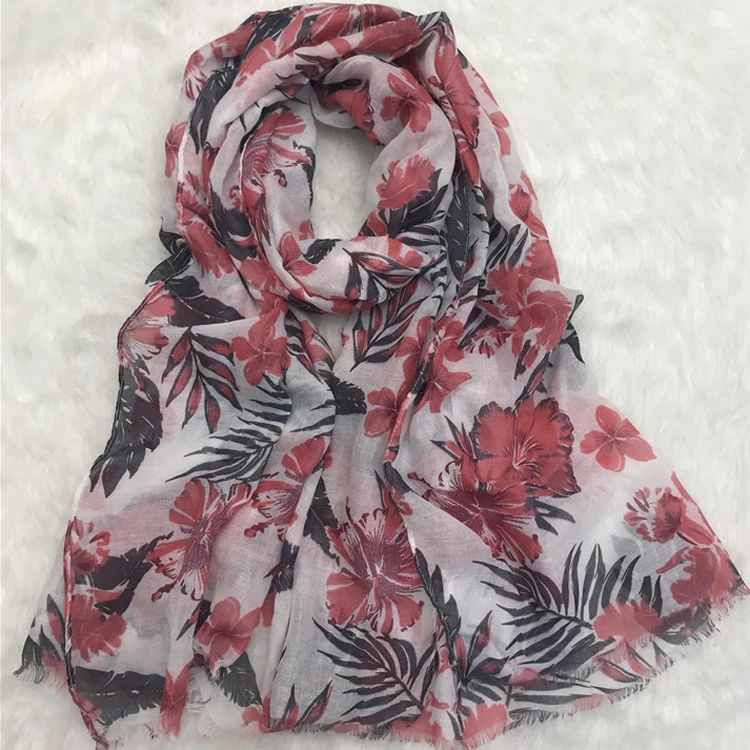 Новый дизайн 2021, длинный шарф из хлопка и льна в стиле ретро с принтом растений, Женская шаль, цветной солнцезащитный Шелковый шарф