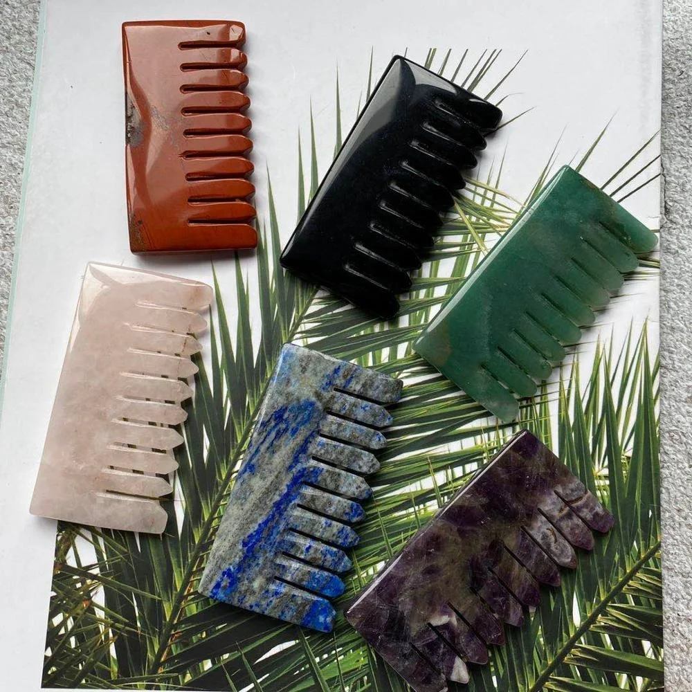 New product natural crystal healing crystal combs rose quartz obsidian crafts for wedding souvenir guests