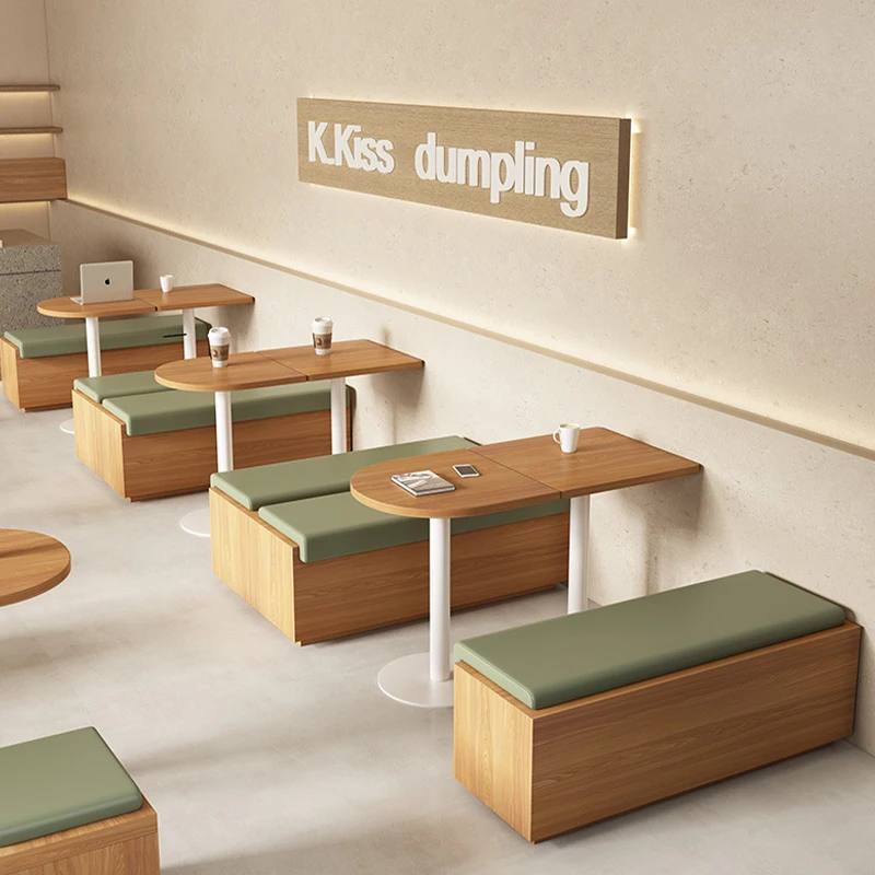 cafe booth seating modern leather booth leisure cafe wooden sofa chair coffee table set