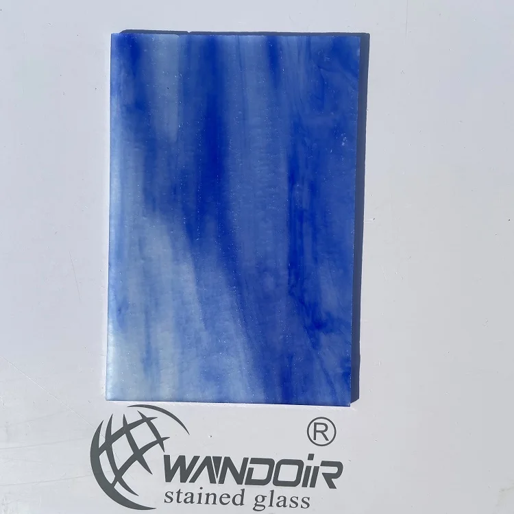 Ceiling dome art craft decorative 3mm deep blue ice jade texture stained glass sheet 1006SP