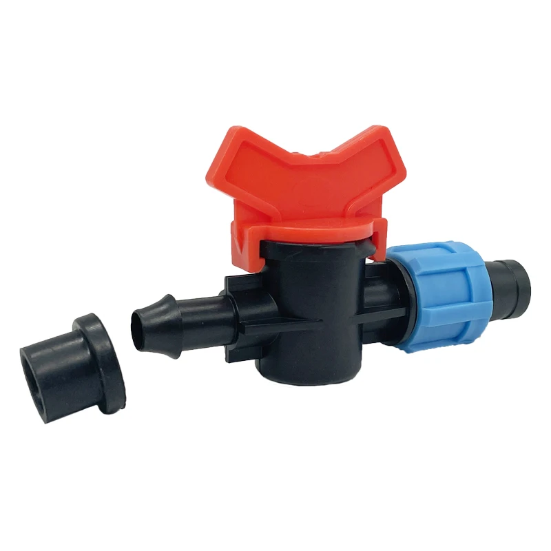 Hot Sales Red Butterfly Handle 16 MM Off-Take Drip Tape Valves For Drip Irrigation System